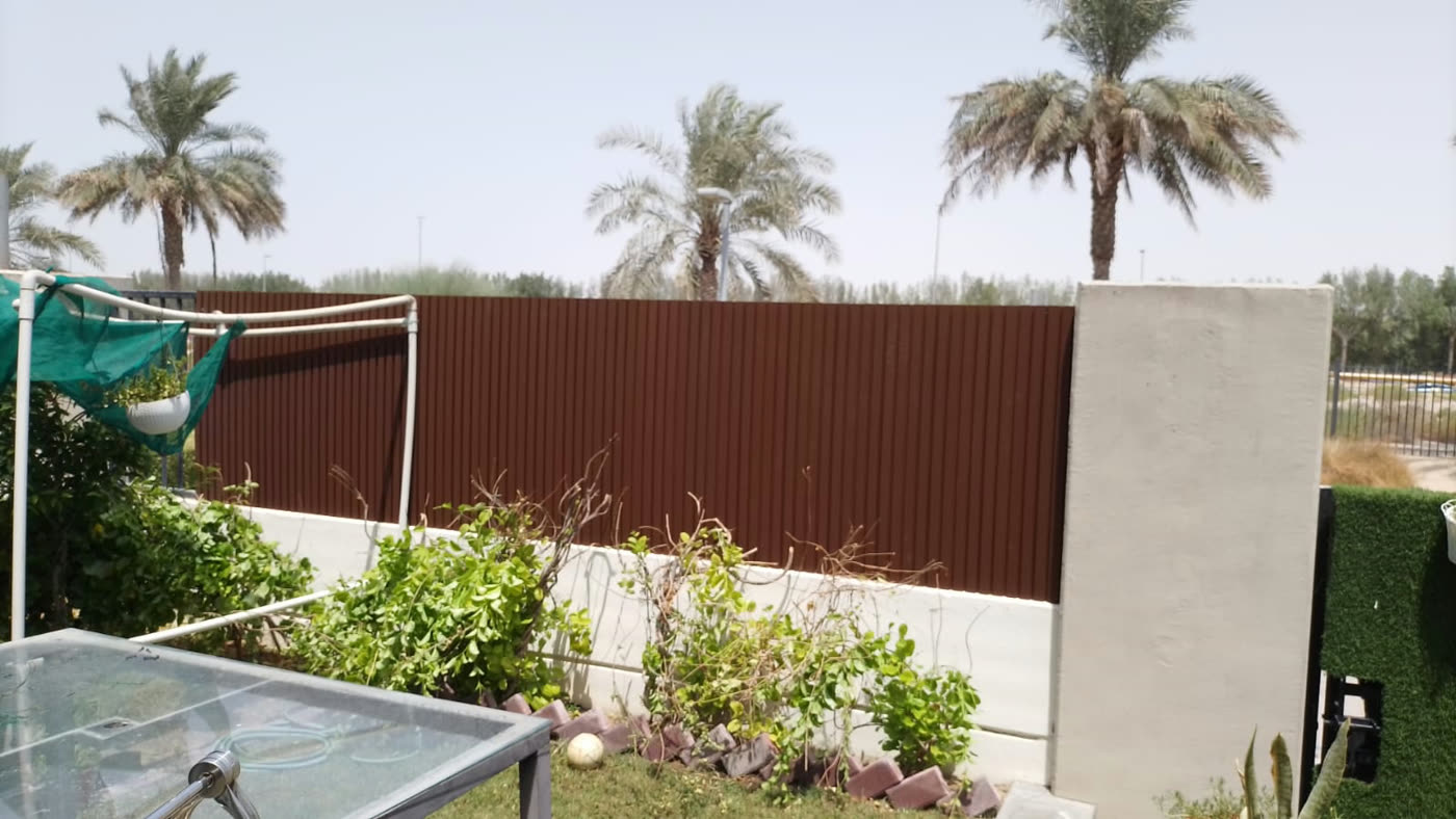 Civil after: Privacy panels fitted along the boundary.